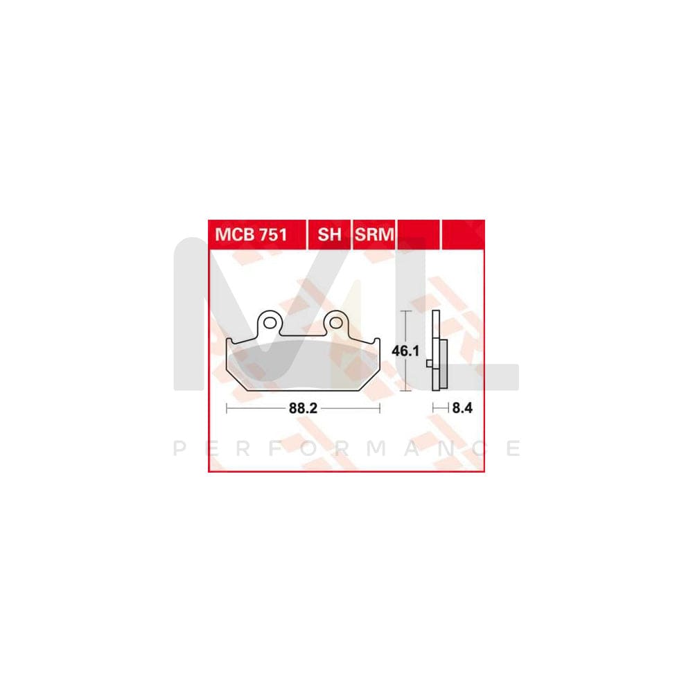 TRW Sinter Maxi Scooter Mcb751Srm Brake Pad Set | ML Performance Car Parts