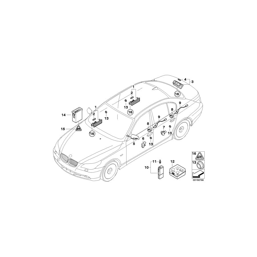 Genuine BMW 63316927006 E60 E61 Door Pocket Lighting, Rear SCHWARZ (Inc. 520d, 525d & 525i) | ML Performance UK Car Parts