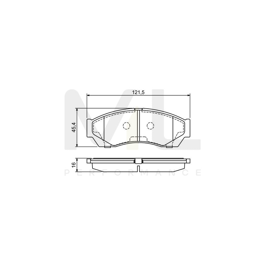 Bosch 0986494681 Brake Pad Set For Rover Cityrover Hatchback With Anti-Squeak Plate BP1676 | ML Performance Car Parts