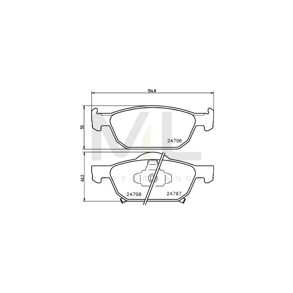 Hella 8DB 355 013-891 Brake Pad Set For Honda Accord With Acoustic Wear Warning | ML Performance Car Parts