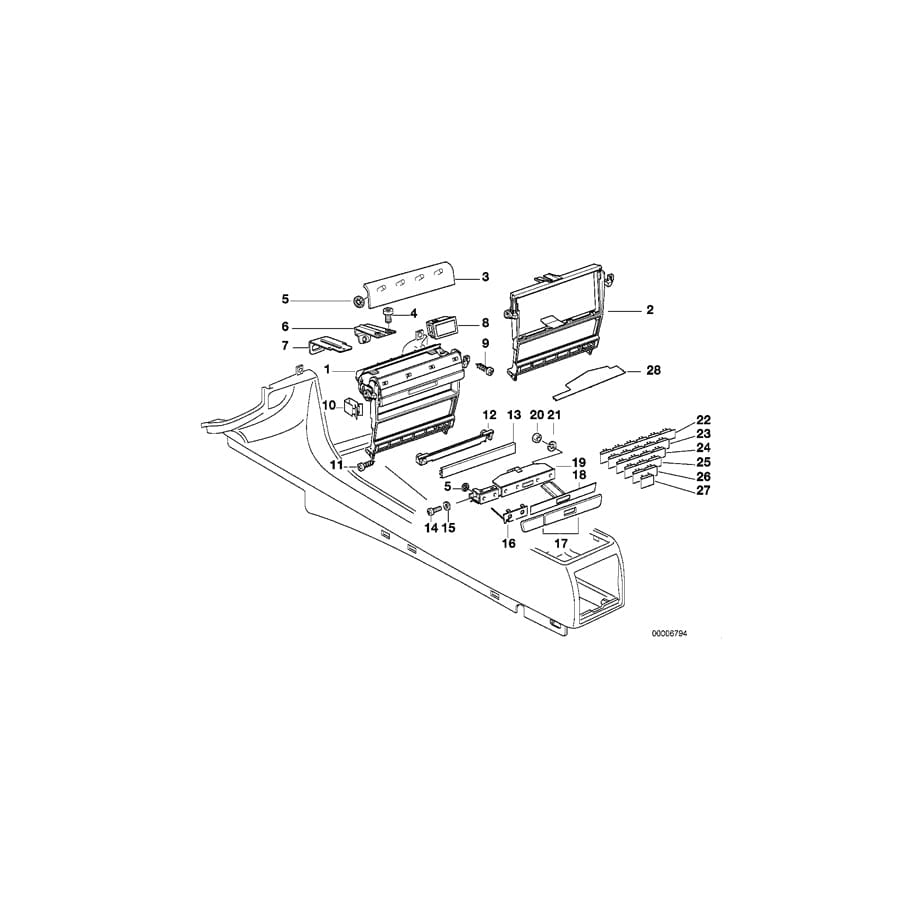 Genuine BMW 51168247248 E38 Instr.Panel Radio Flap F Center Console (Inc. 730d, 740d & 740iL) | ML Performance UK Car Parts