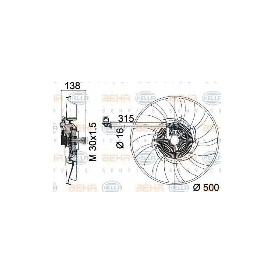 Hella 8MV 376 758-241 Fan, Radiator