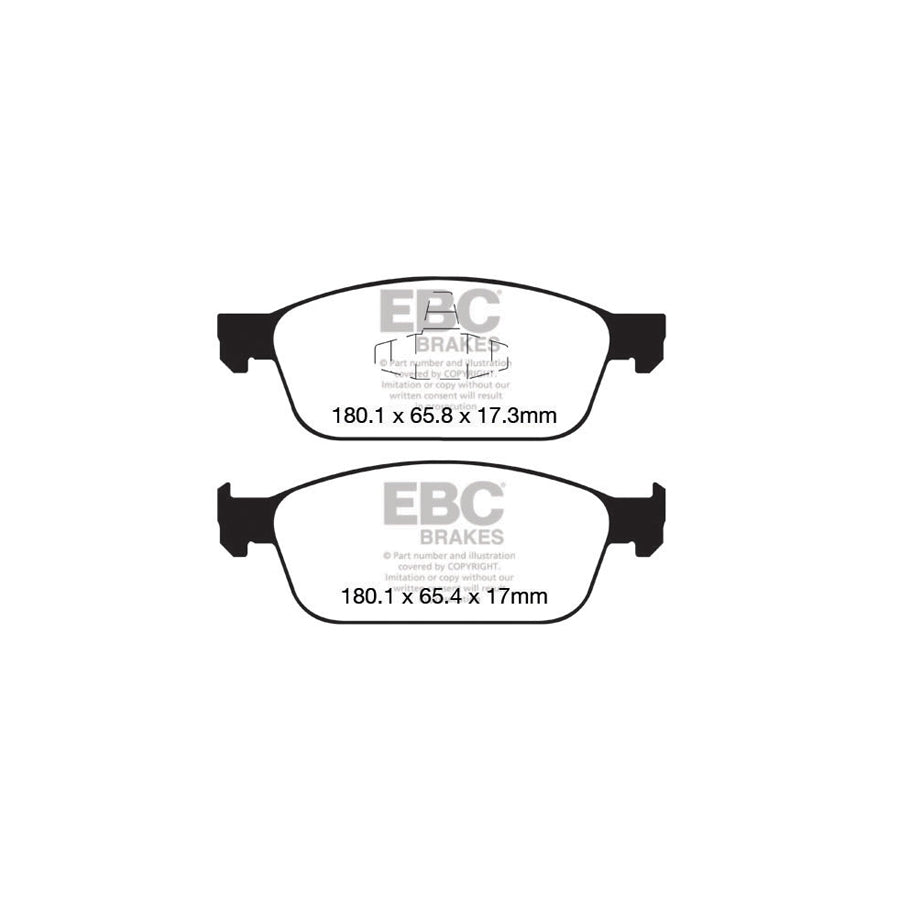 EBC PD16KF133 Ford Kuga Mk2 Greenstuff Front Brake Pad & BSD Disc Kit - ATE Caliper 2 | ML Performance UK Car Parts