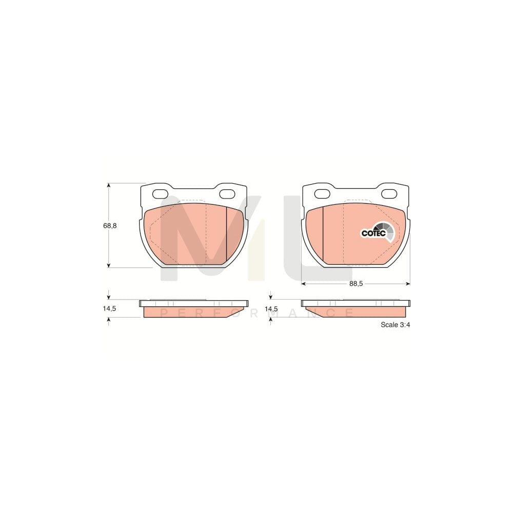 TRW Cotec Gdb1209 Brake Pad Set For Land Rover Defender Not Prepared For Wear Indicator | ML Performance Car Parts