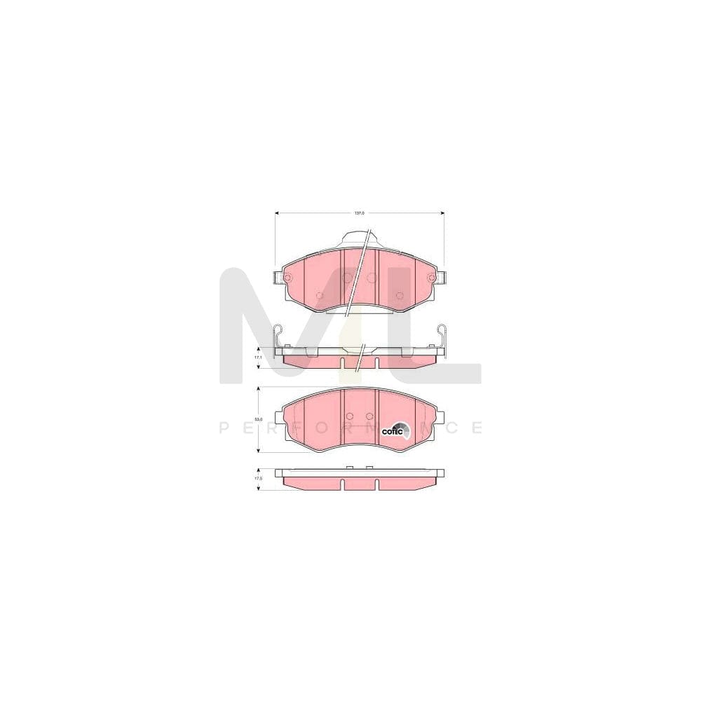 TRW Cotec Gdb3256 Brake Pad Set With Acoustic Wear Warning | ML Performance Car Parts