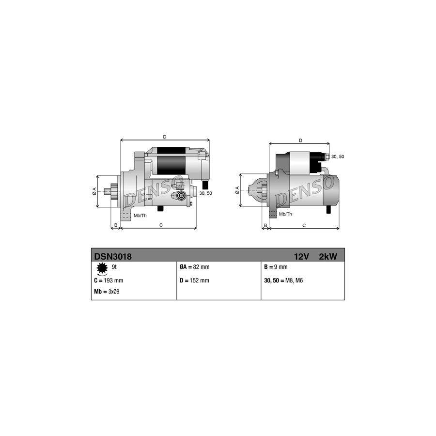 Denso DSN3018 Dsn3018 Starter Motor | ML Performance UK