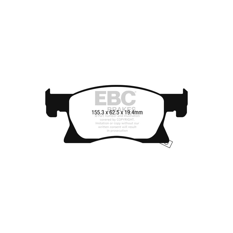 EBC PD01KF1728 Opel Vauxhall Astra K Greenstuff Front Brake Pad & Plain Disc Kit  - TRW Caliper 2 | ML Performance UK Car Parts