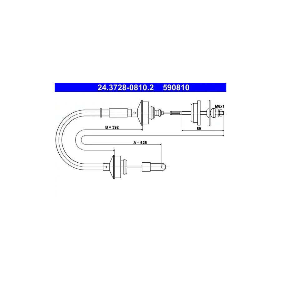 ATE 24.3728-0810.2 Clutch Cable