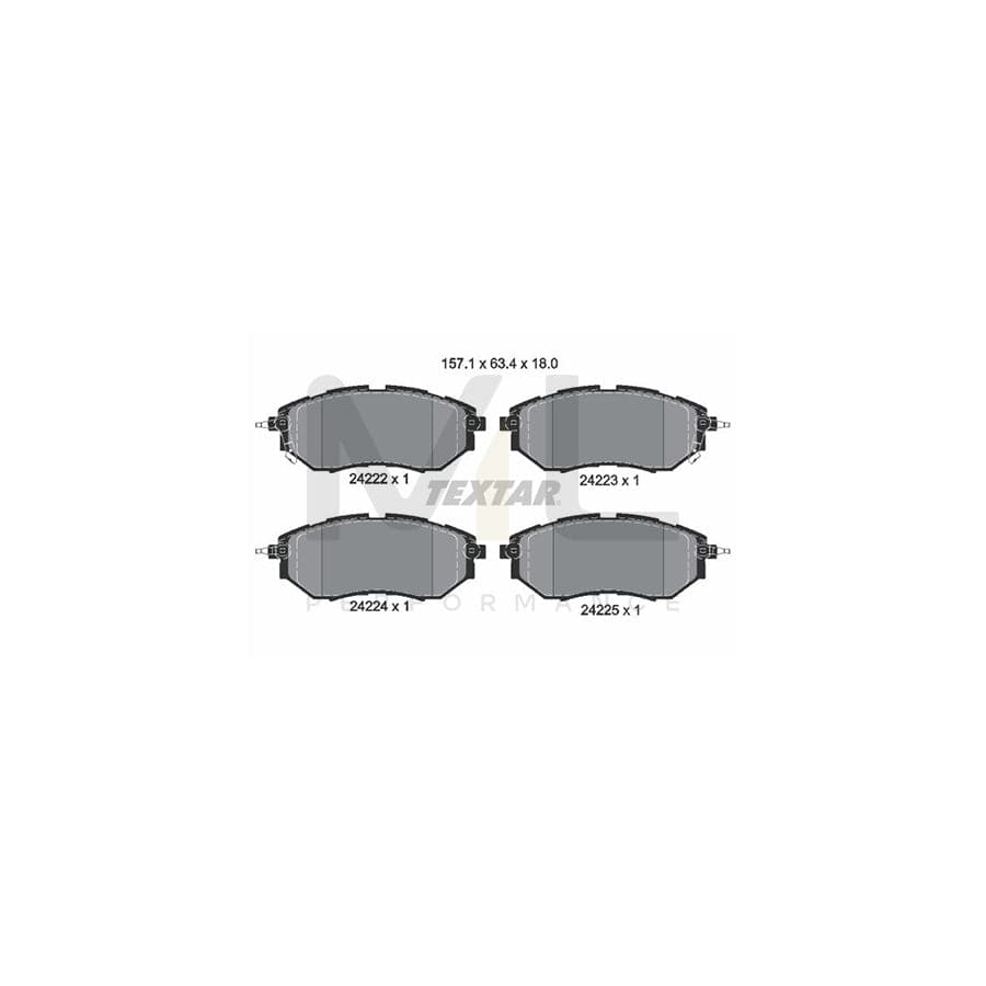 TEXTAR 2422201 Brake pad set with acoustic wear warning | ML Performance Car Parts