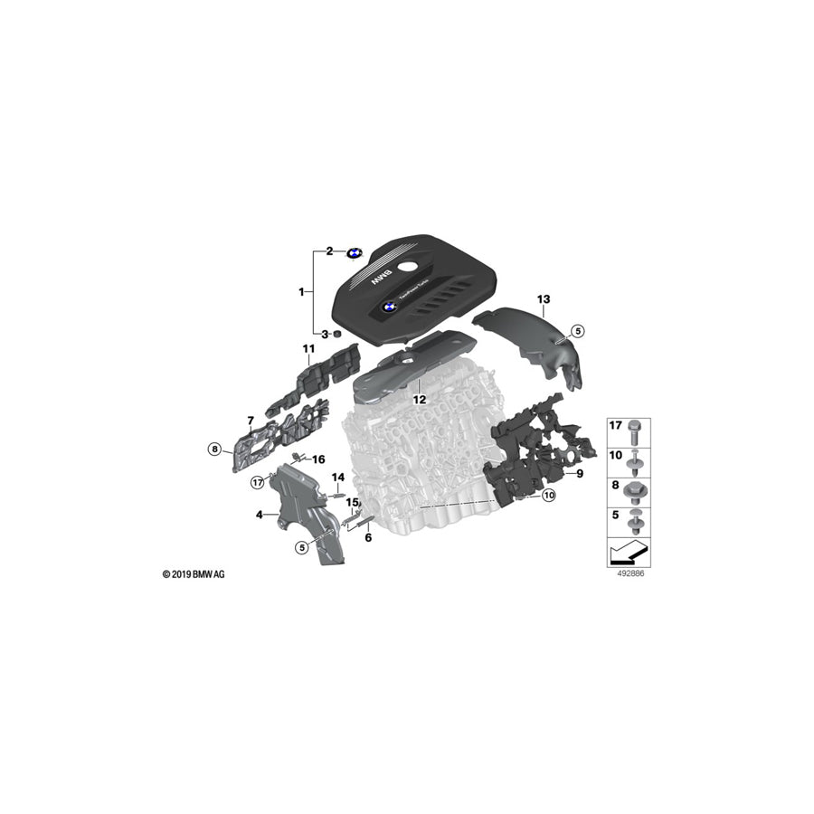 Genuine BMW 11148571325 G02 G31 G15 Heat Insulation For Cylinder Head Cover (Inc. 530dX, 330d & 730dX) | ML Performance UK Car Parts