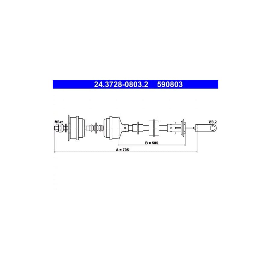 ATE 24.3728-0803.2 Clutch Cable