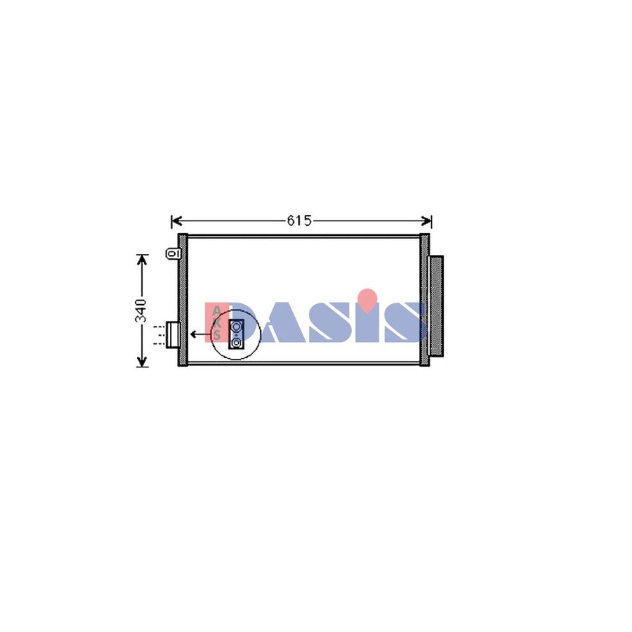 AKS Dasis 082055N Air Conditioning Condenser For Fiat 500L (351, 352) | ML Performance UK