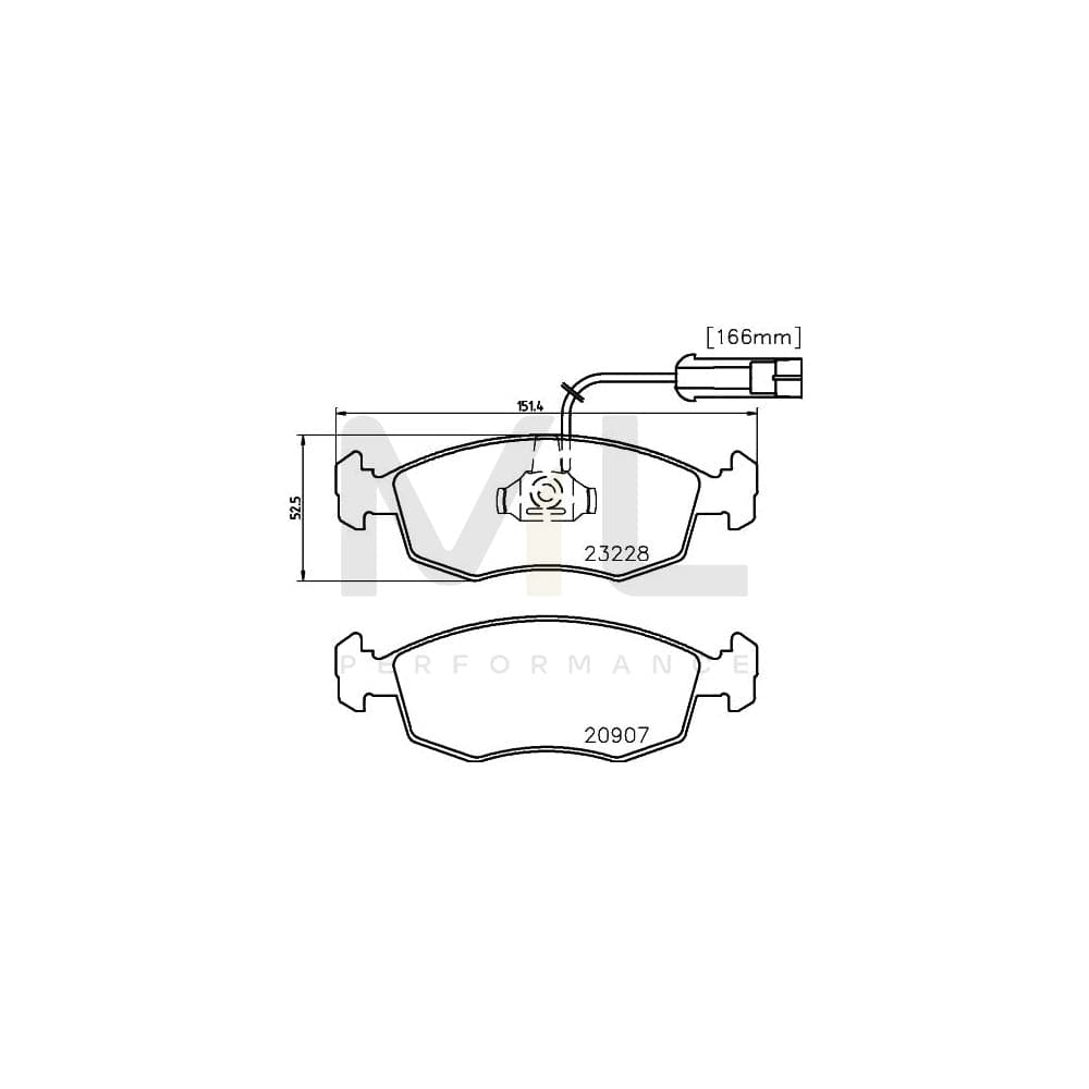 Hella 8DB 355 008-521 Brake Pad Set For Fiat Palio With Integrated Wear Warning Contact | ML Performance Car Parts