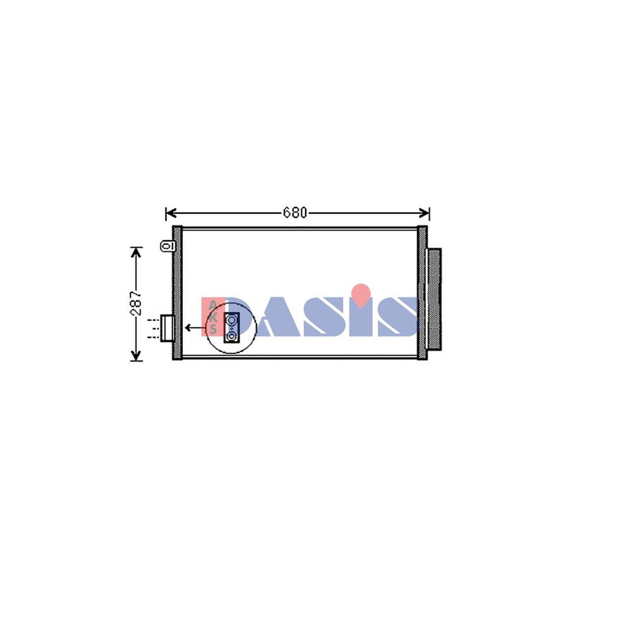 AKS Dasis 082054N Air Conditioning Condenser For Fiat 500L (351, 352) | ML Performance UK