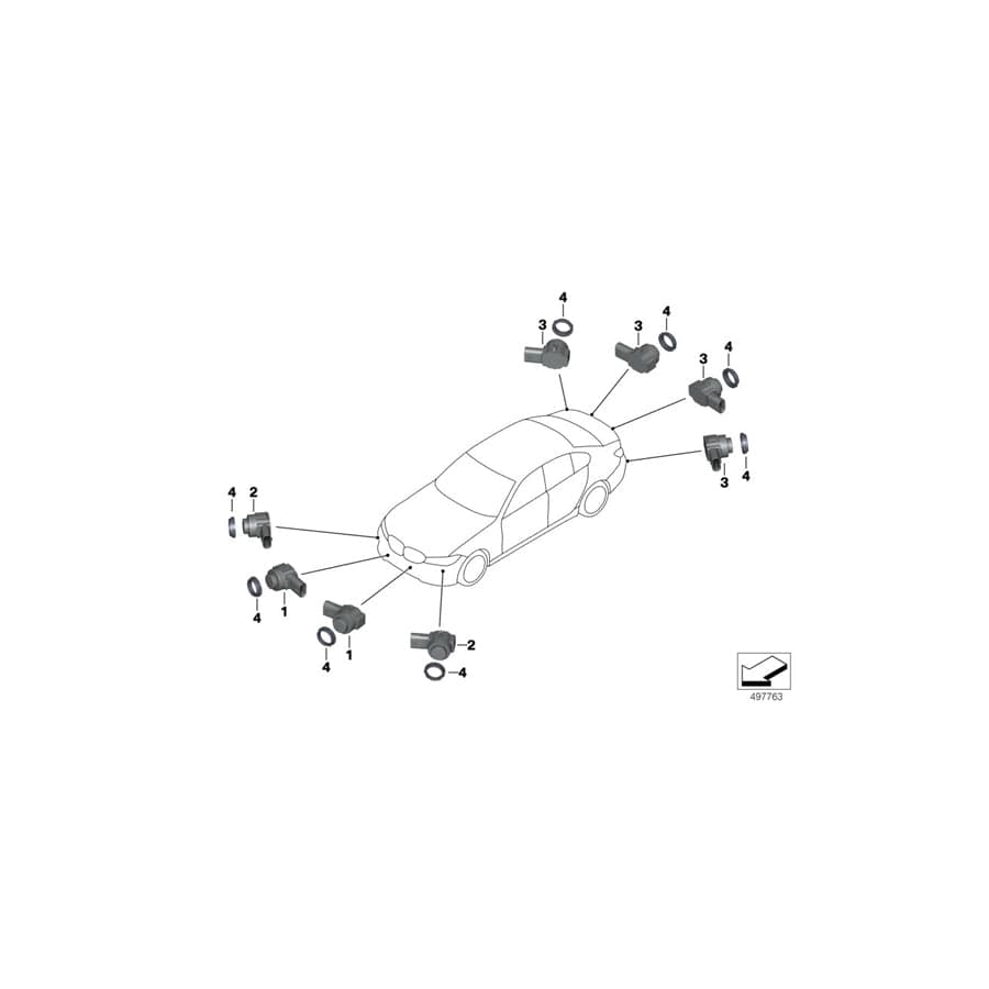 Genuine BMW 66209459562 G20 G21 Ultrasonic Sensor, Citrin Black Ii Met. WC49 (Inc. 320i, 330dX & 318d) | ML Performance UK Car Parts