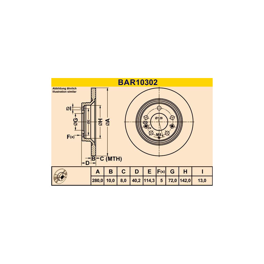 Barum BAR10302 Brake Disc