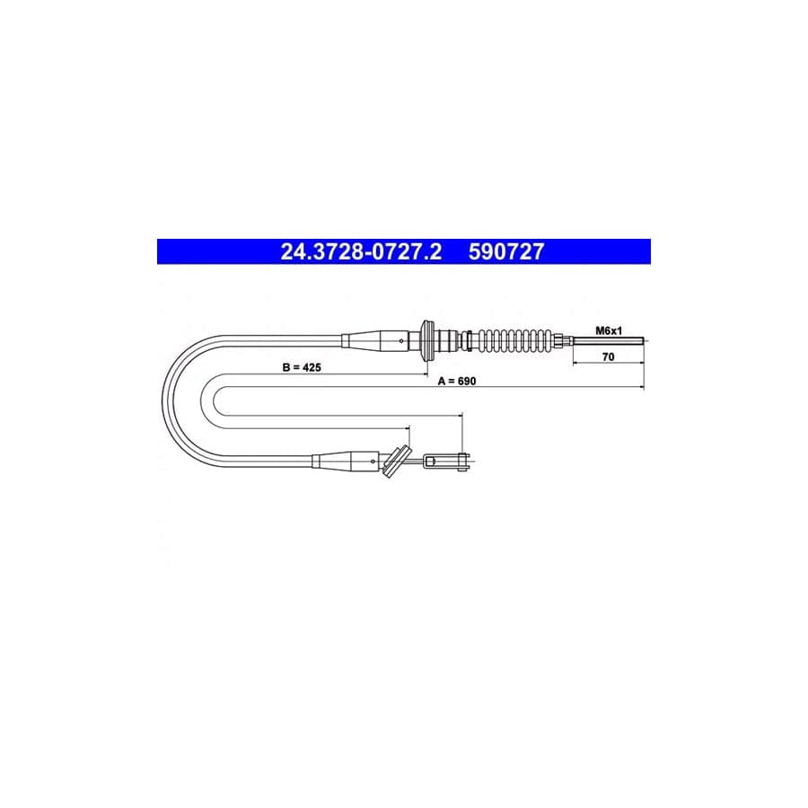 ATE 24.3728-0727.2 Clutch Cable