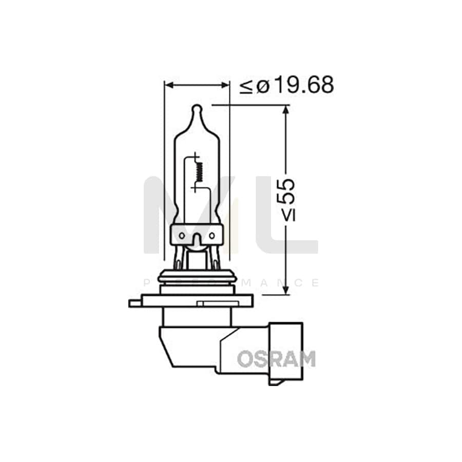 OSRAM COOL BLUE INTENSE 9005CBI-HCB Bulb, spotlight HB3 12V 60W P20d/A 4200K Halogen | ML Performance Car Parts