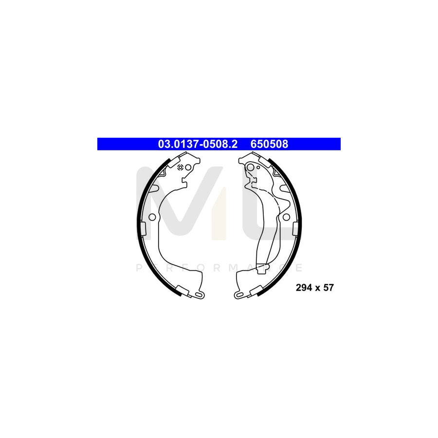 ATE 03.0137-0508.2 Brake Shoe Set for VW AMAROK with lever | ML Performance Car Parts