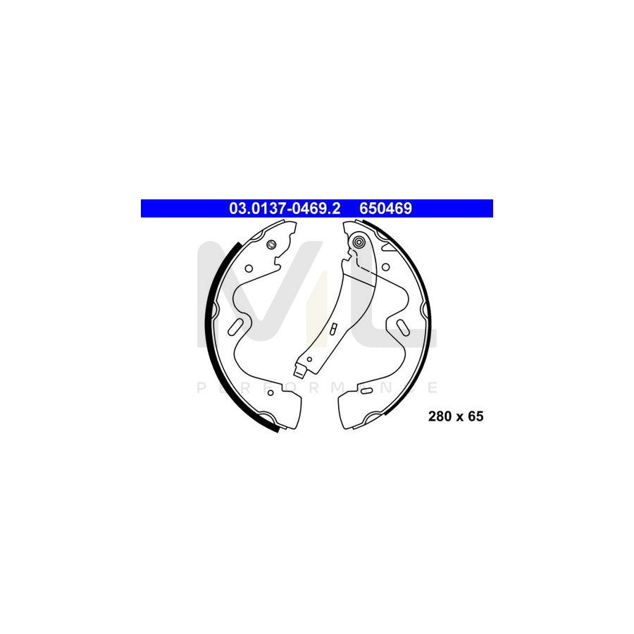 ATE 03.0137-0469.2 Brake Shoe Set with lever | ML Performance Car Parts