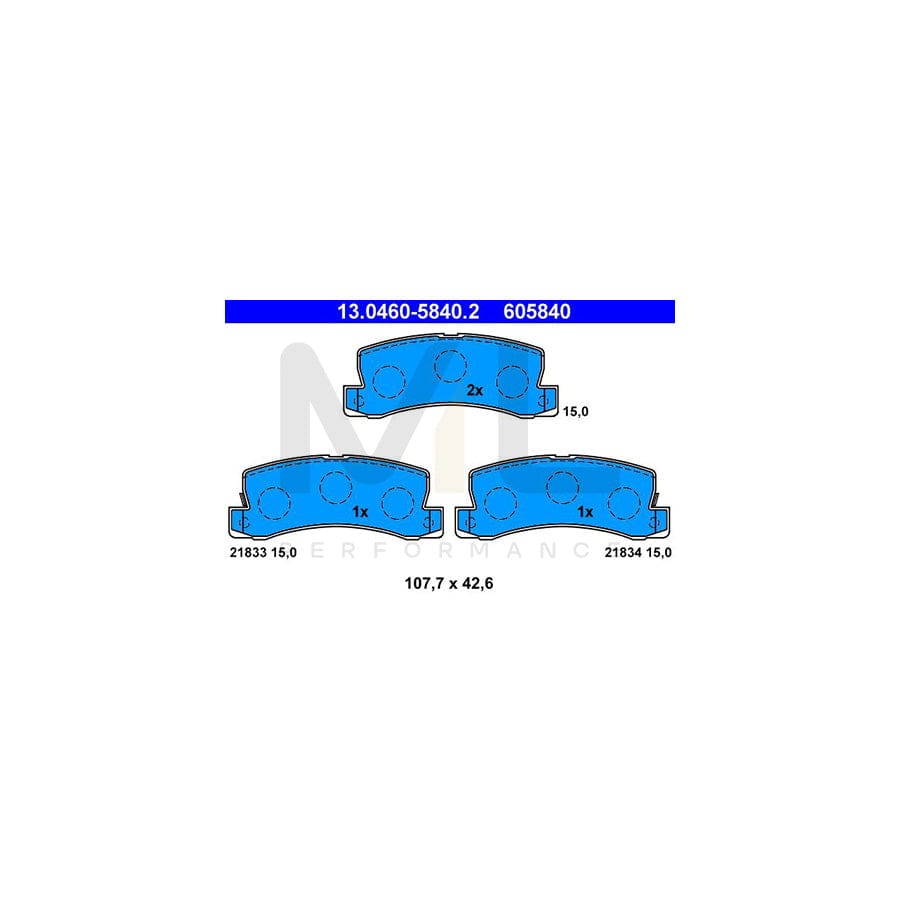 ATE 13.0460-5840.2 Brake pad set with acoustic wear warning | ML Performance Car Parts