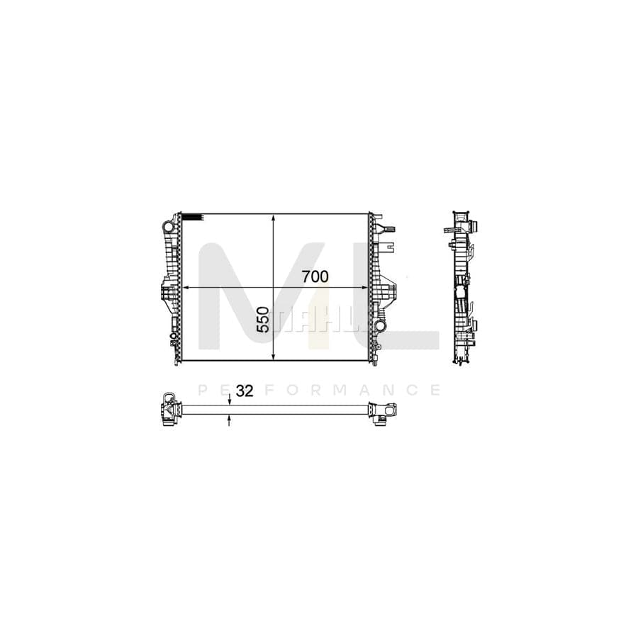 MAHLE ORIGINAL CR 1184 000P Engine radiator Brazed cooling fins | ML Performance Car Parts