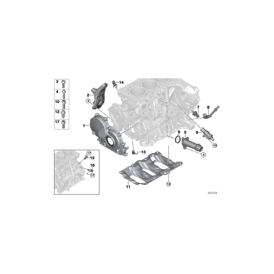 Genuine BMW 11148586490 F48 Timing Chain Cover (Inc. X1 16d, One D & Cooper D) | ML Performance UK Car Parts