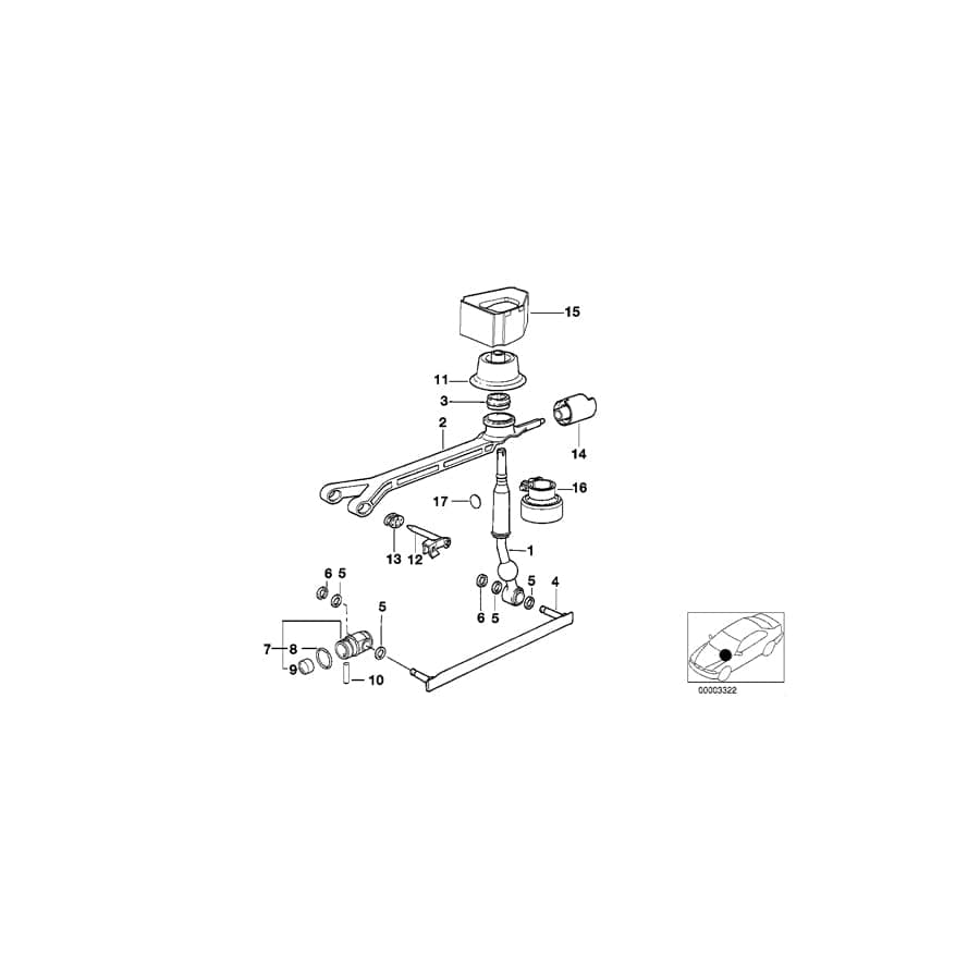 Genuine BMW 25111222717 E39 Selector Rod A=273mm (Inc. 540i & M5) | ML Performance UK Car Parts