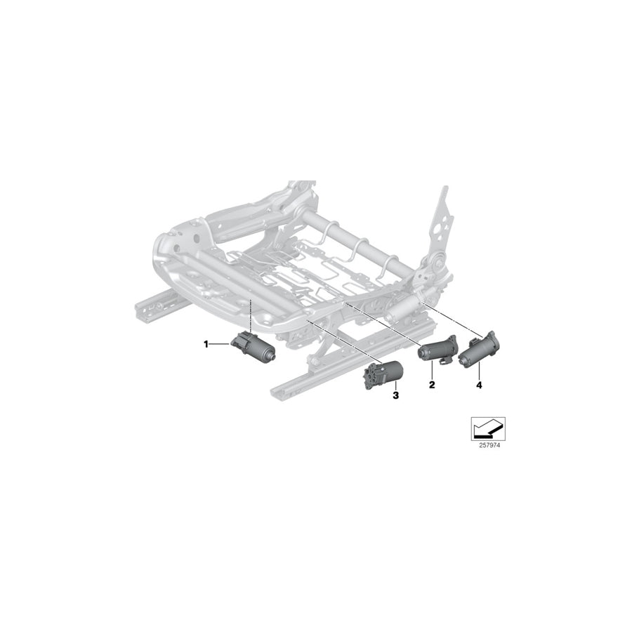 Genuine BMW 52107328702 F87 F36 F21 Engine, Seat Height Adjustment Right (Inc. 420d, 435dX & 116i) | ML Performance UK