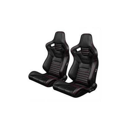 BRAUM Elite-X Series Racing Seats (Red Stitching - Version 2) – Pair | ML Performance UK Car Parts