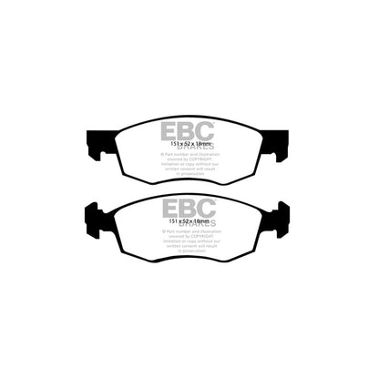 EBC DP21528 Fiat Greenstuff Front Brake Pads - TRW Caliper (Inc. Doblo & Punto) 2 | ML Performance UK Car Parts