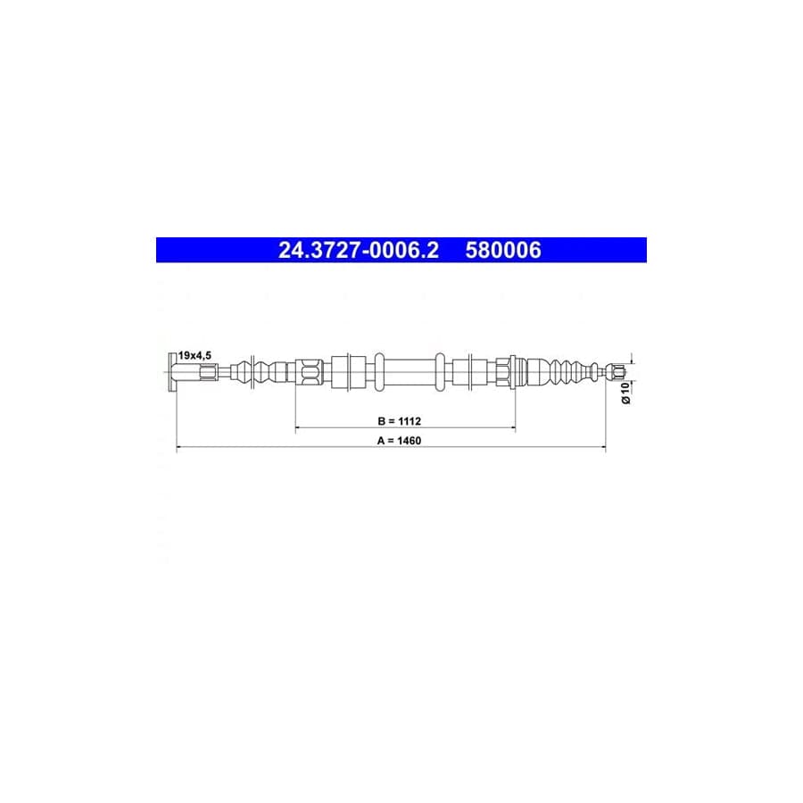 ATE 24.3727-0006.2 Hand Brake Cable