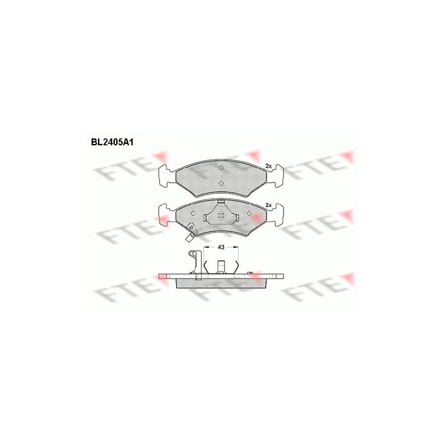 Fte BL2405A1 Brake Pad Set For Kia Sephia / Mentor | ML Performance UK Car Parts