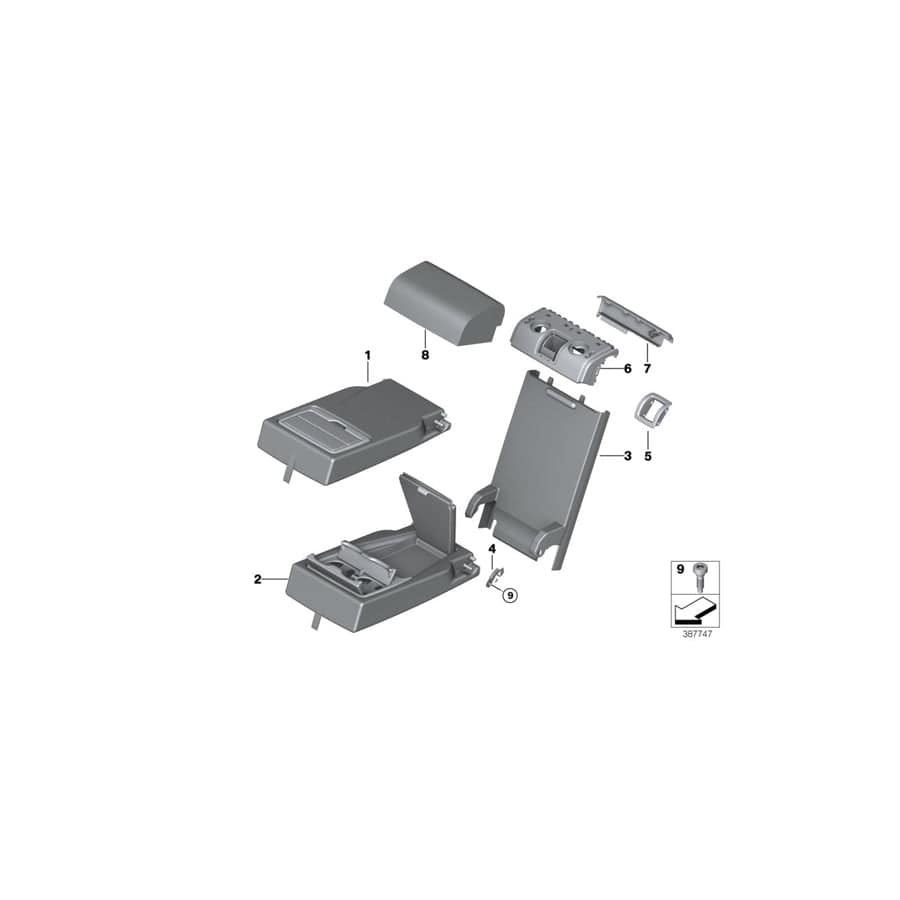 Genuine BMW 52207353234 F15 Armrest With Compartment, Leather MOKKA (Inc. X5) | ML Performance UK Car Parts