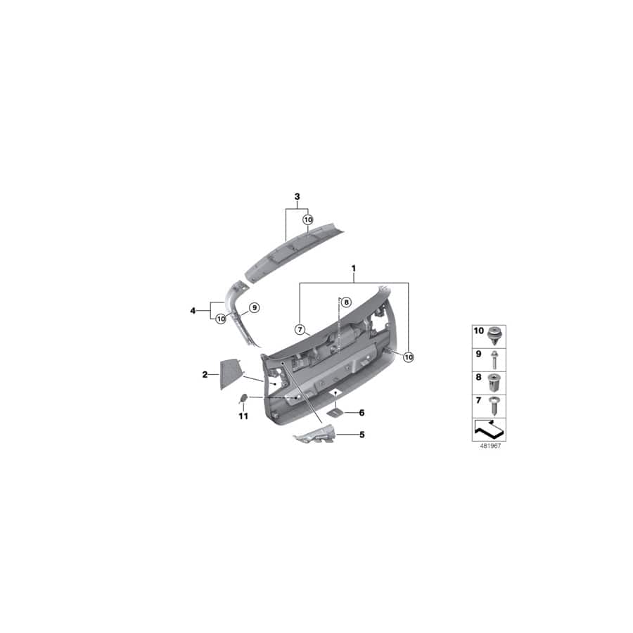 Genuine BMW 51497407222 F48 Right Panel Tail Lid EVERESTGRAU (Inc. X1 18dX, X1 16d & X1 20d) | ML Performance UK Car Parts