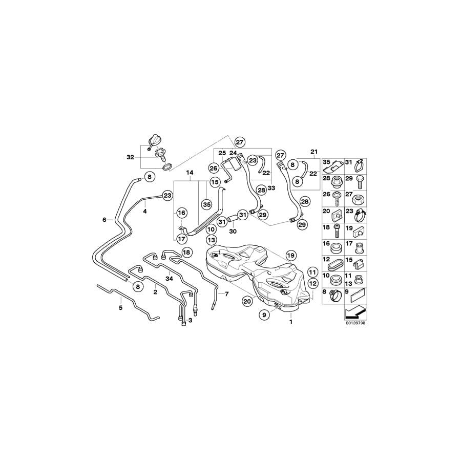 Genuine BMW 16117177177 E65 E67 E66 Vent Line, Right (Inc. 760Li, 730d & 745d) | ML Performance UK Car Parts