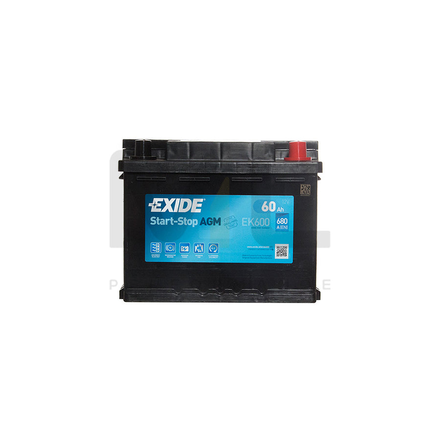 Exide AGM 027 Car Battery (60Ah) - 3 Year Guarantee | ML Performance UK Car Parts