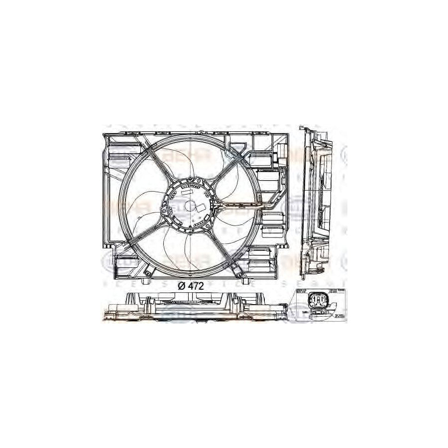 Hella 8EW 351 043-331 Fan, Radiator