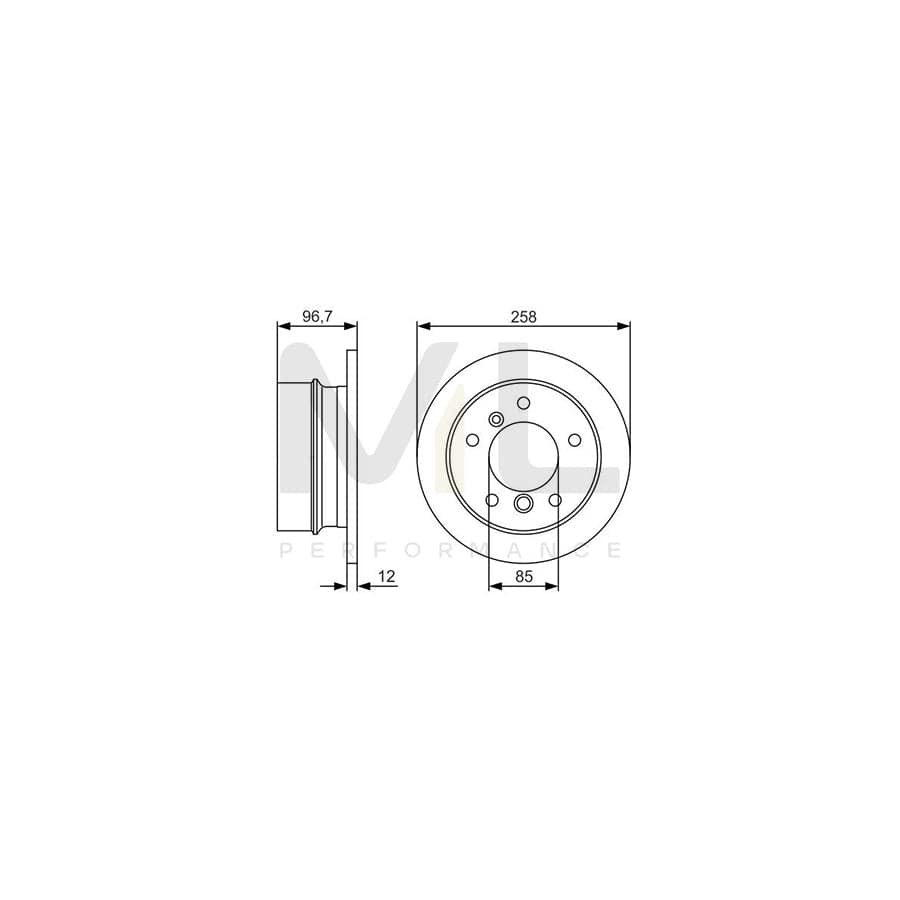 BOSCH 0 986 479 S17 Brake Disc Solid, Oiled | ML Performance Car Parts