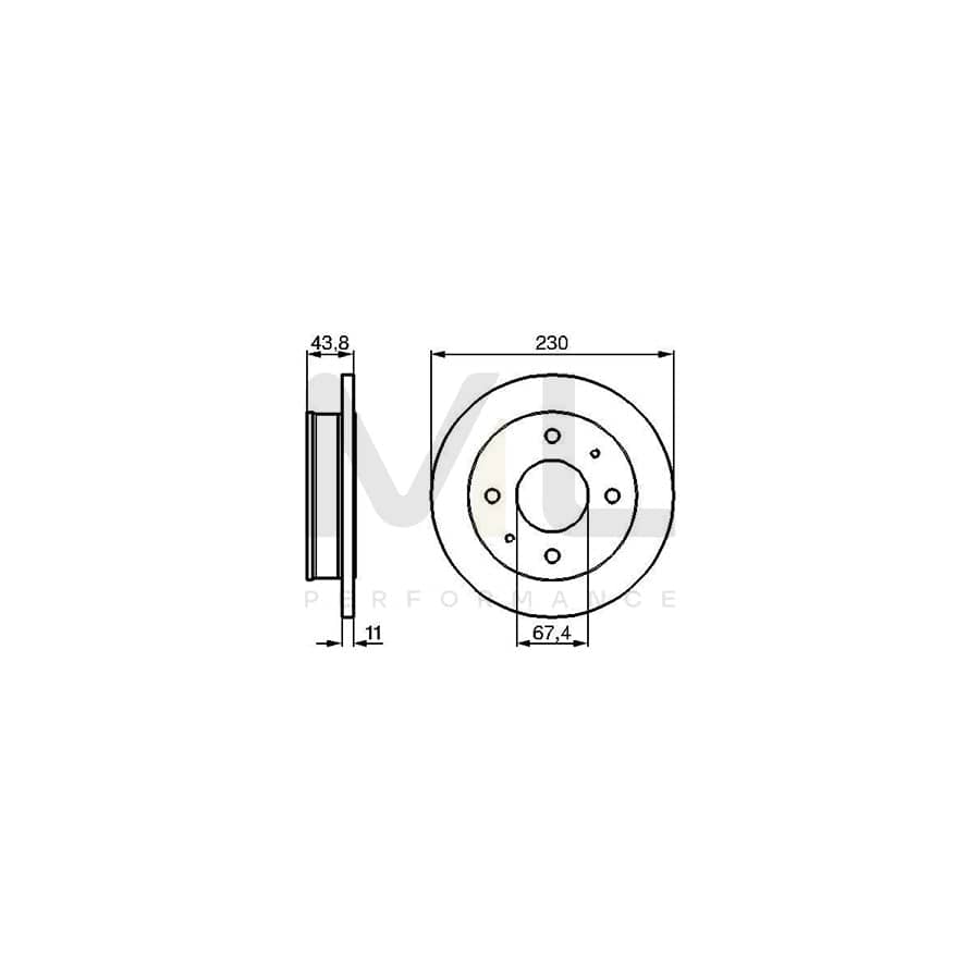 BOSCH 0 986 478 727 Brake Disc for HYUNDAI Amica / Atoz (MX) Solid, Oiled | ML Performance Car Parts