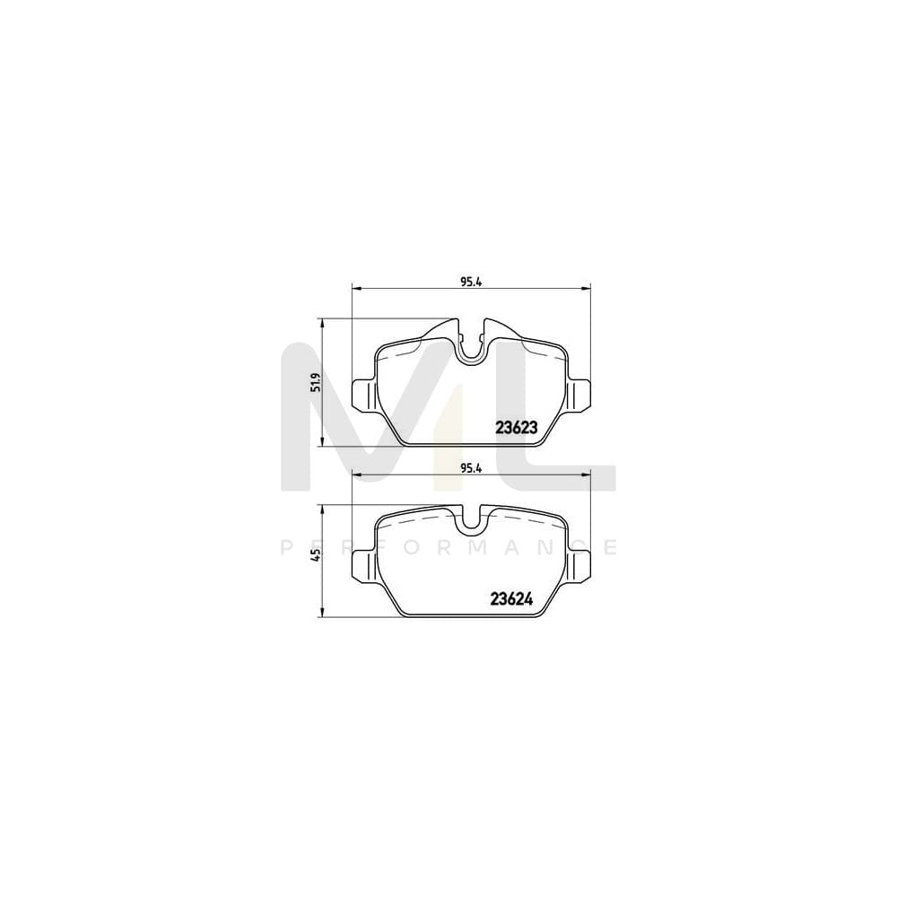 Brembo P 06 037X Brake Pad Set Prepared For Wear Indicator, With Brake Caliper Screws | ML Performance Car Parts