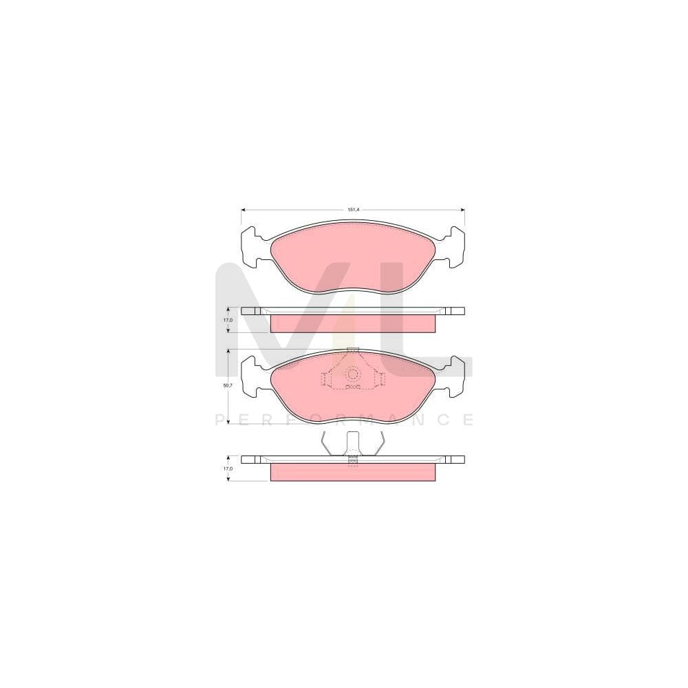 TRW Gdb1246 Brake Pad Set Not Prepared For Wear Indicator | ML Performance Car Parts