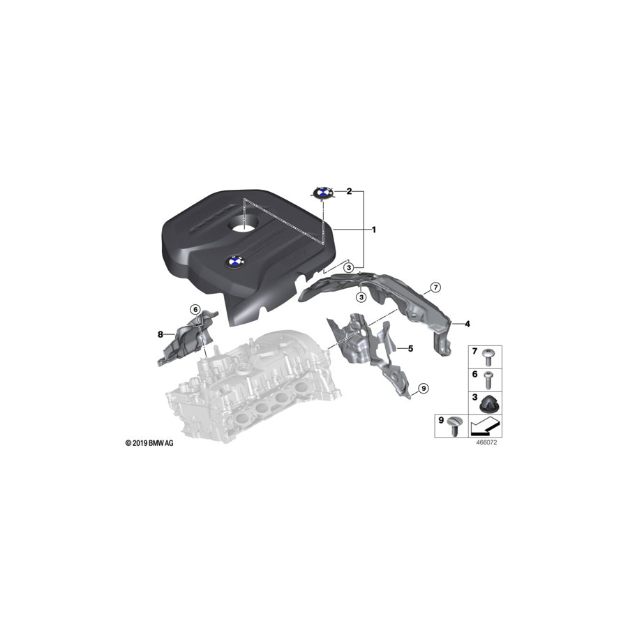 Genuine BMW 11148607143 G20 G12 G30 Acoustic Cover Rear (Inc. X4 30iX, 530iX & X3 20i 1.6) | ML Performance UK Car Parts