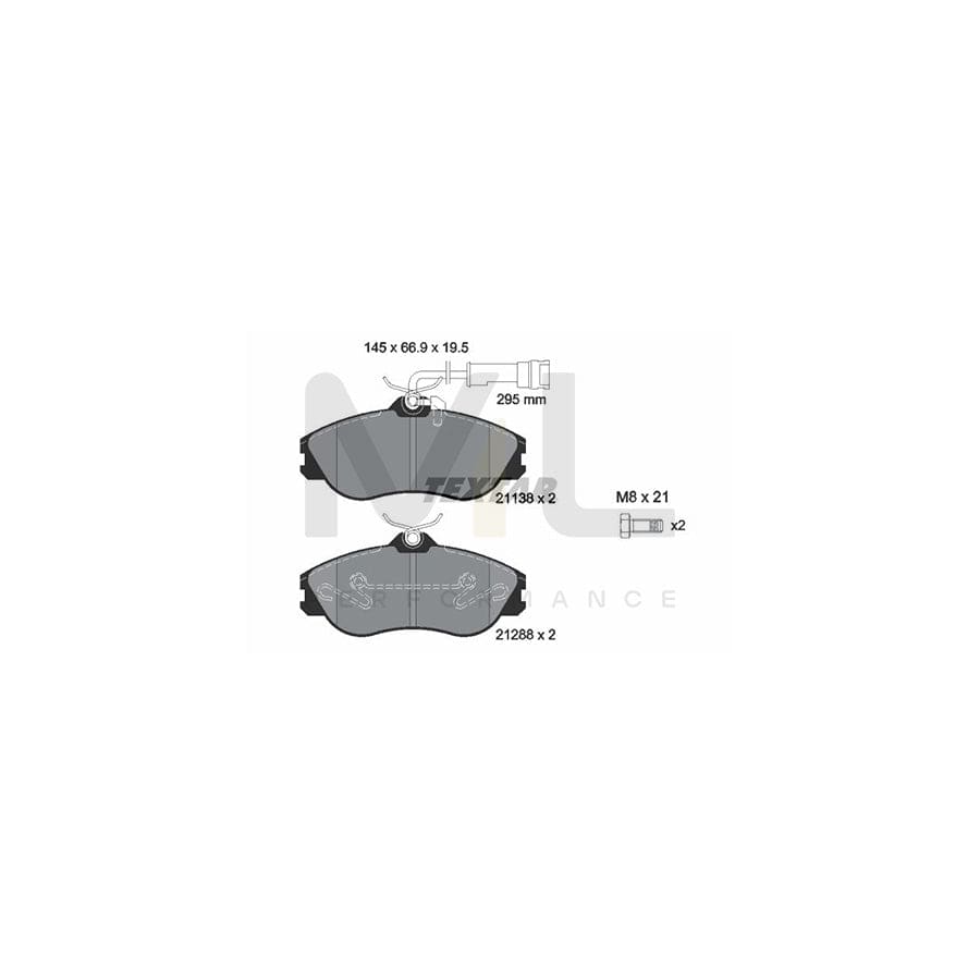 TEXTAR 2113802 Brake pad set with integrated wear warning contact, with brake caliper screws | ML Performance Car Parts