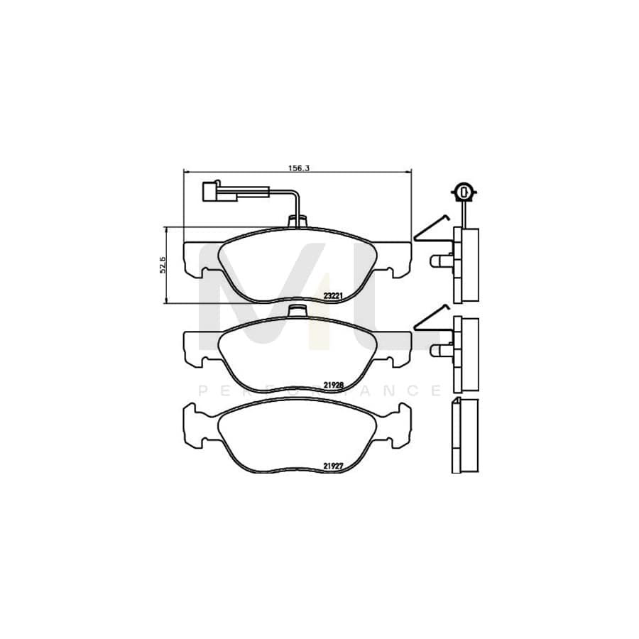 TEXTAR 2192802 Brake pad set with integrated wear warning contact | ML Performance Car Parts