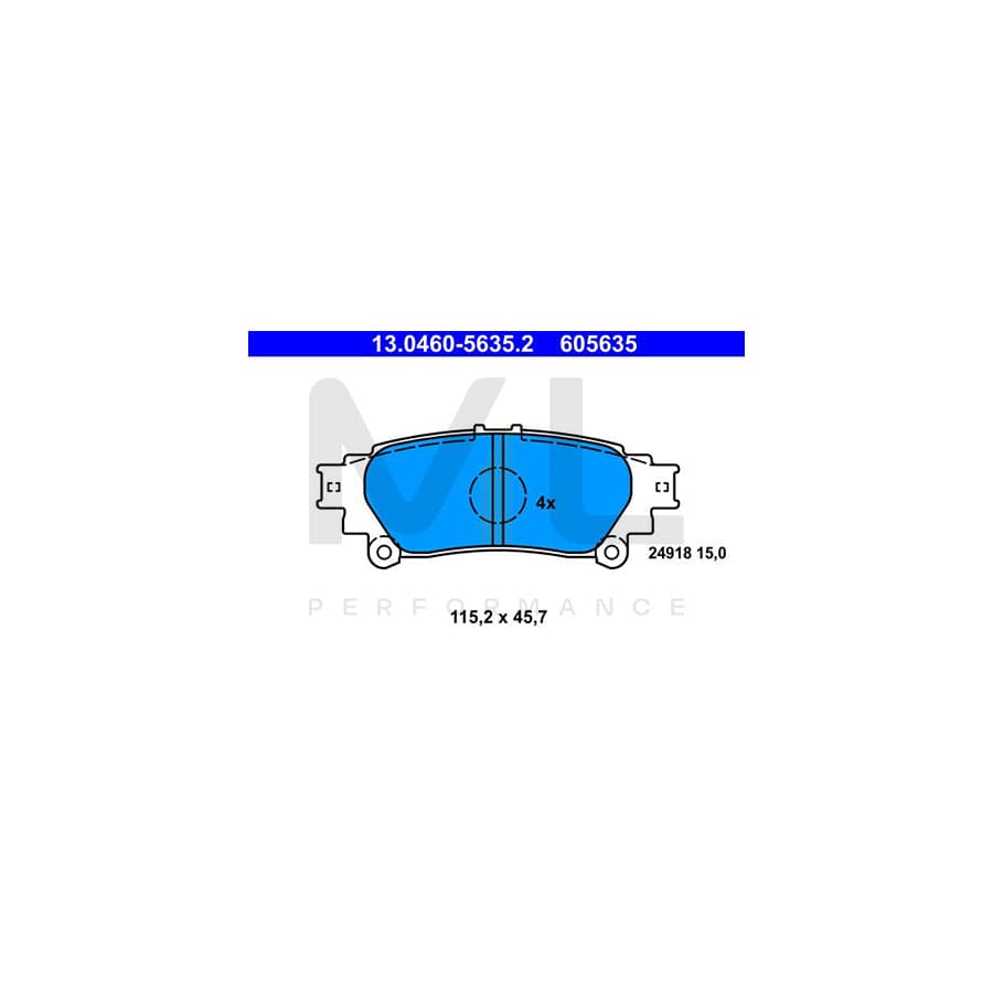 ATE 13.0460-5635.2 Brake pad set without integrated wear warning contact | ML Performance Car Parts