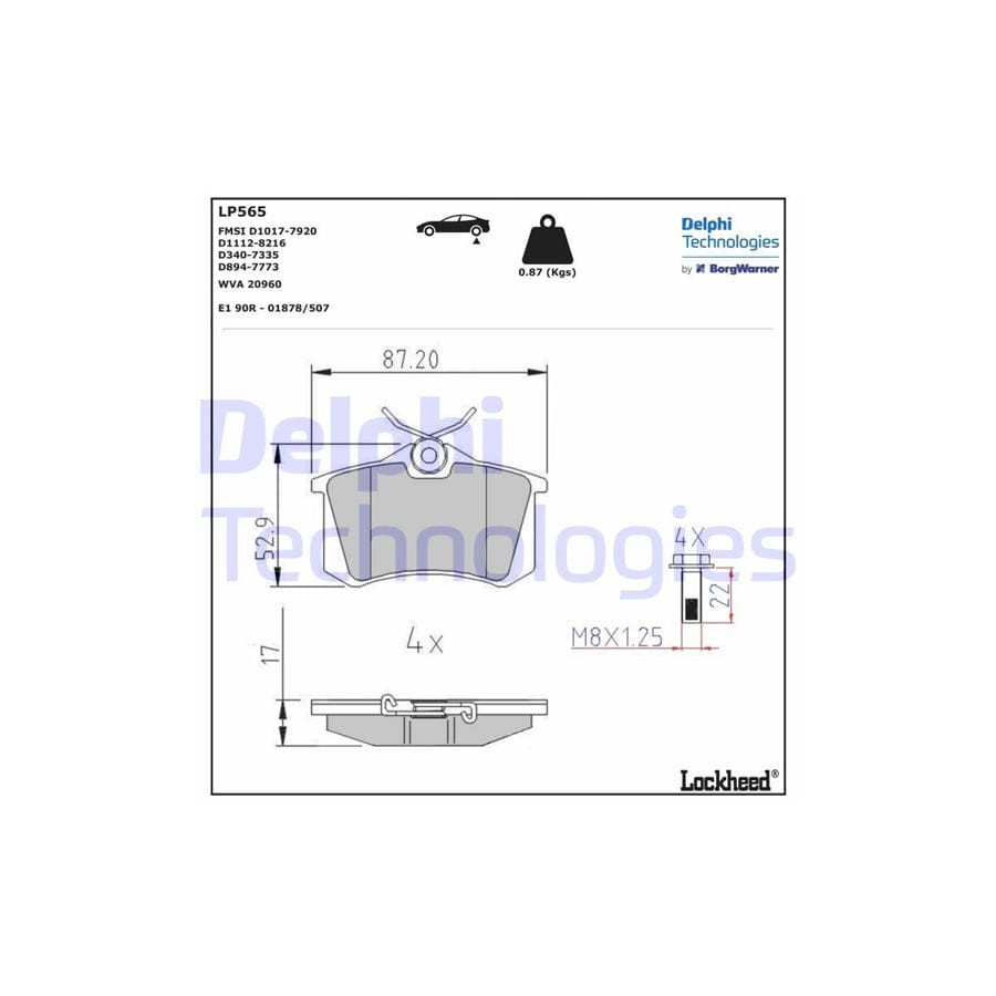 Delphi Lp565 Brake Pad Set