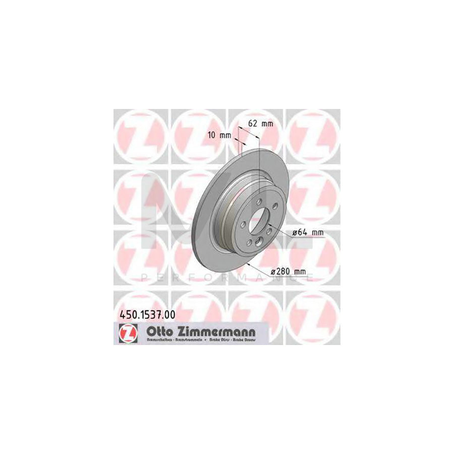 ZIMMERMANN 450.1537.00 Brake Disc Solid, High-carbon | ML Performance Car Parts