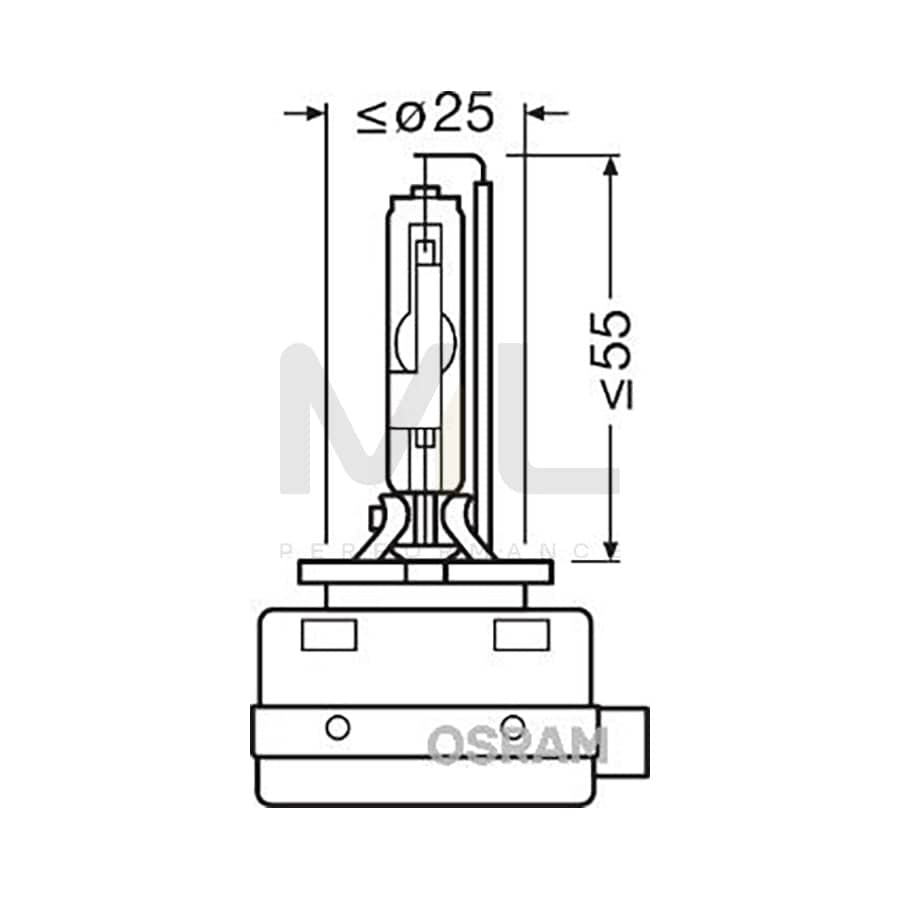 OSRAM XENARC ORIGINAL 66548 Bulb, spotlight D8S 42V 25W PK32d-1 4500K Xenon | ML Performance Car Parts