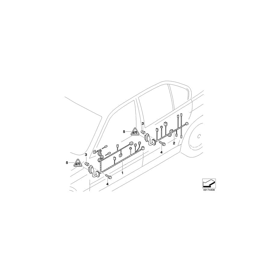 Genuine BMW 61128382131 E38 Wiring Drivers Side (Inc. 750i, 740i & 730i) | ML Performance UK Car Parts